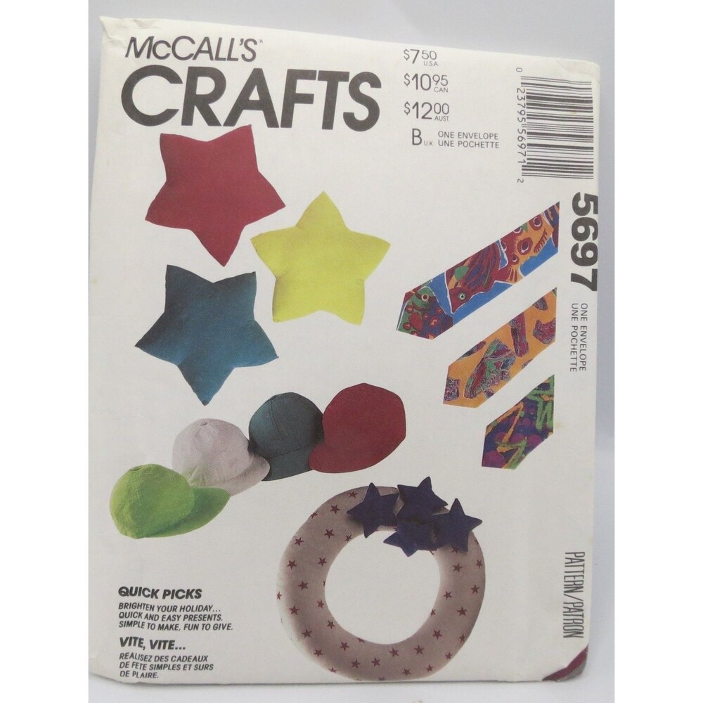 McCall's 5697 Crafts Home Decor Pet Bed Apron One Size 1991 Vintage